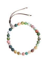 Mixed Jasper Mala Beads Adjustable Bracelet - SF
