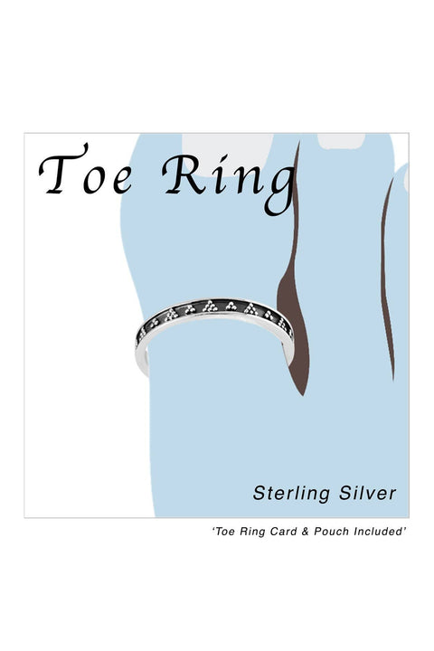Sterling Silver Dots Pattern Toe Ring - SS