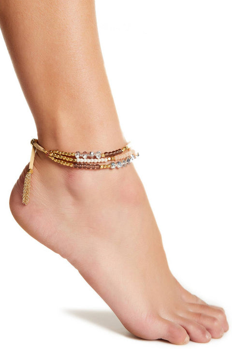 Mixed Stone Multi Strand Anklet - GF