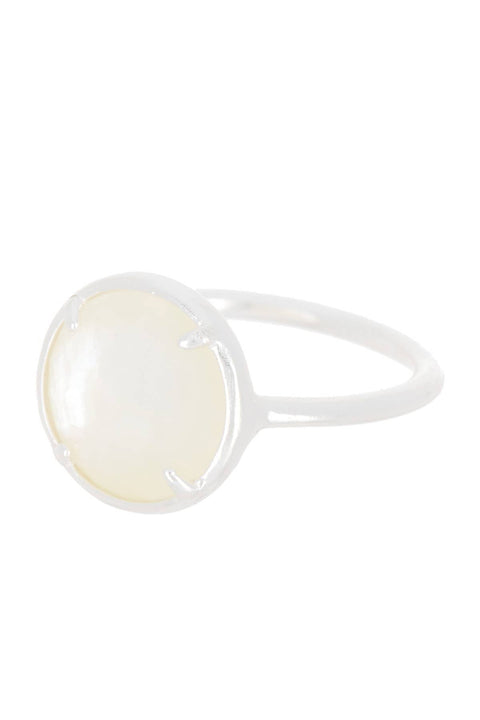 Mother Of Pearl Quartz Round Ring - SF