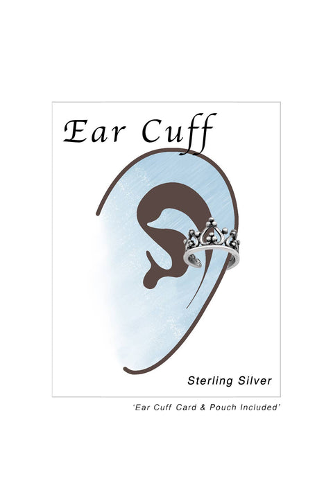Sterling Silver Crown Ear Cuff - SS