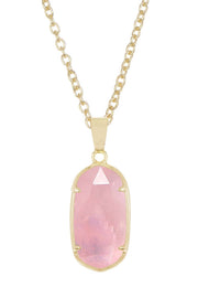 Rose Quartz Casey Pendant Necklace - GF