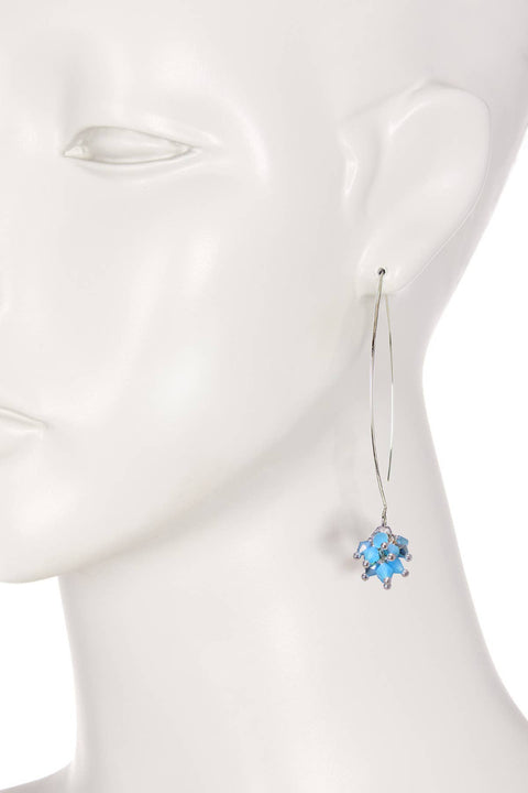 Blue Austrian Crystal Dangle Earrings - SF