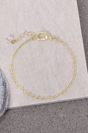 14k Gold Plated 2mm Cable Chain Bracelet - GP