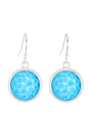 Turquoise Quartz Round Earrings - SF