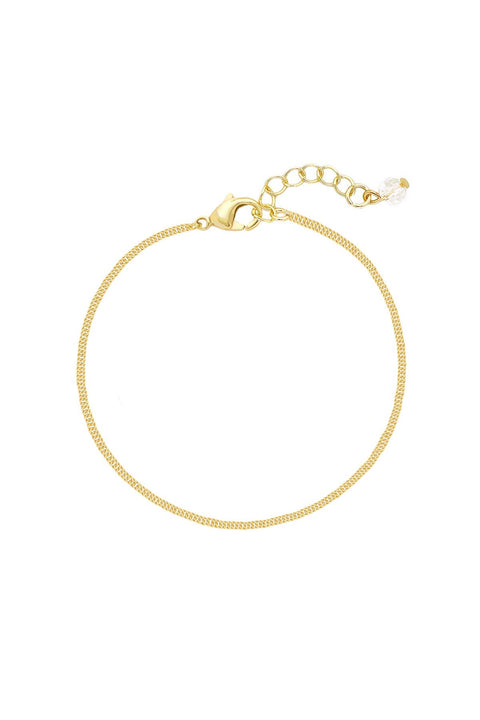 14k Gold Plated 1.5mm Curb Chain Bracelet - GP