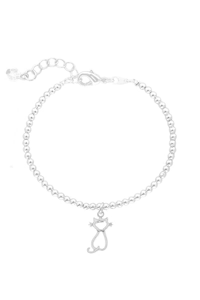 Cat Charm Beaded Bracelet - SF