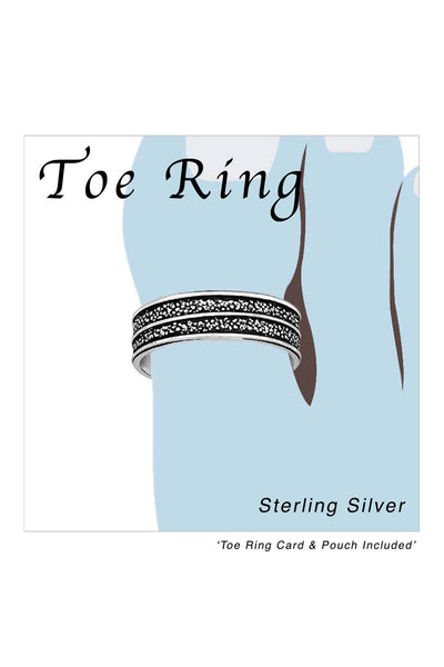 Sterling Silver Grainy Texture Adjustable Toe Ring - SS