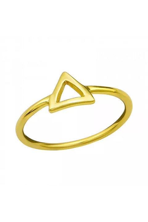 Sterling Silver Vermeil Open Triangle Ring - VM