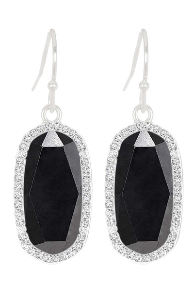 Hematite Halo Drop Earrings - SF