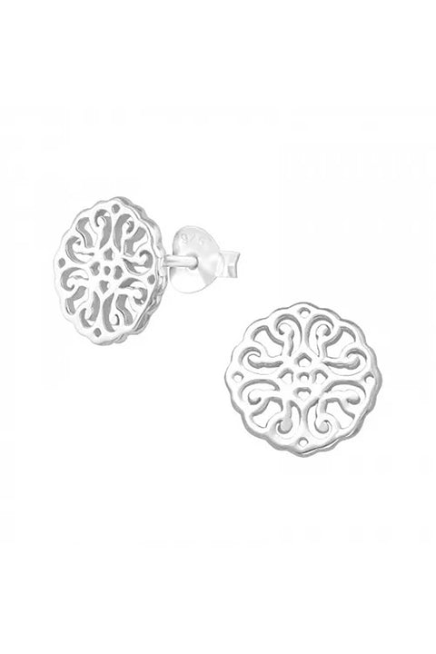 Sterling Silver Antique Ear Studs - SS
