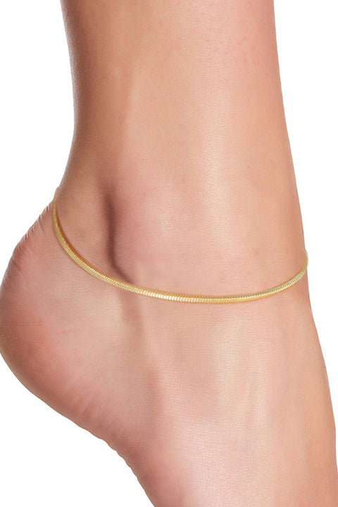 14k Gold Plated 1.5mm Omega Chain Anklet - GP